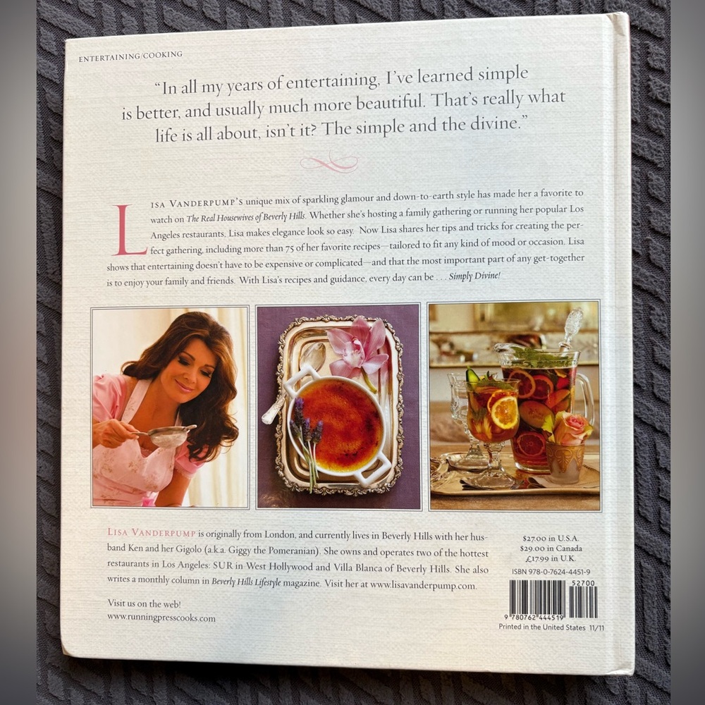 Simply Divine by Lisa Vanderpump Book - Picture 2 of 5
